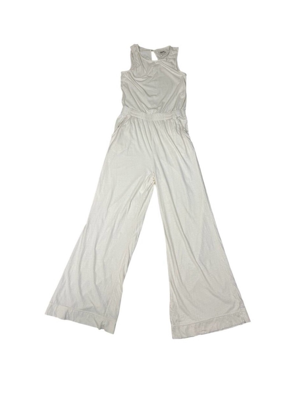 Pact Womens Size S Sea Salt The Portside Jumpsuit organic cotton navy